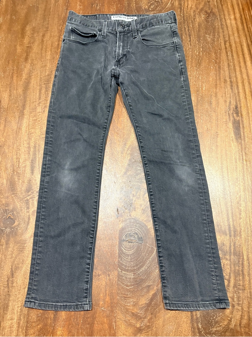 Express Jeans Saint Leo Black Slim Straight Jeans 29x30